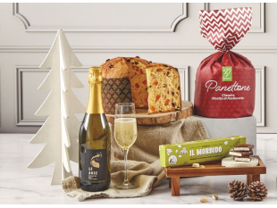 Auguri e Bollicine Panettone | Cesto Natalizio online Bennati