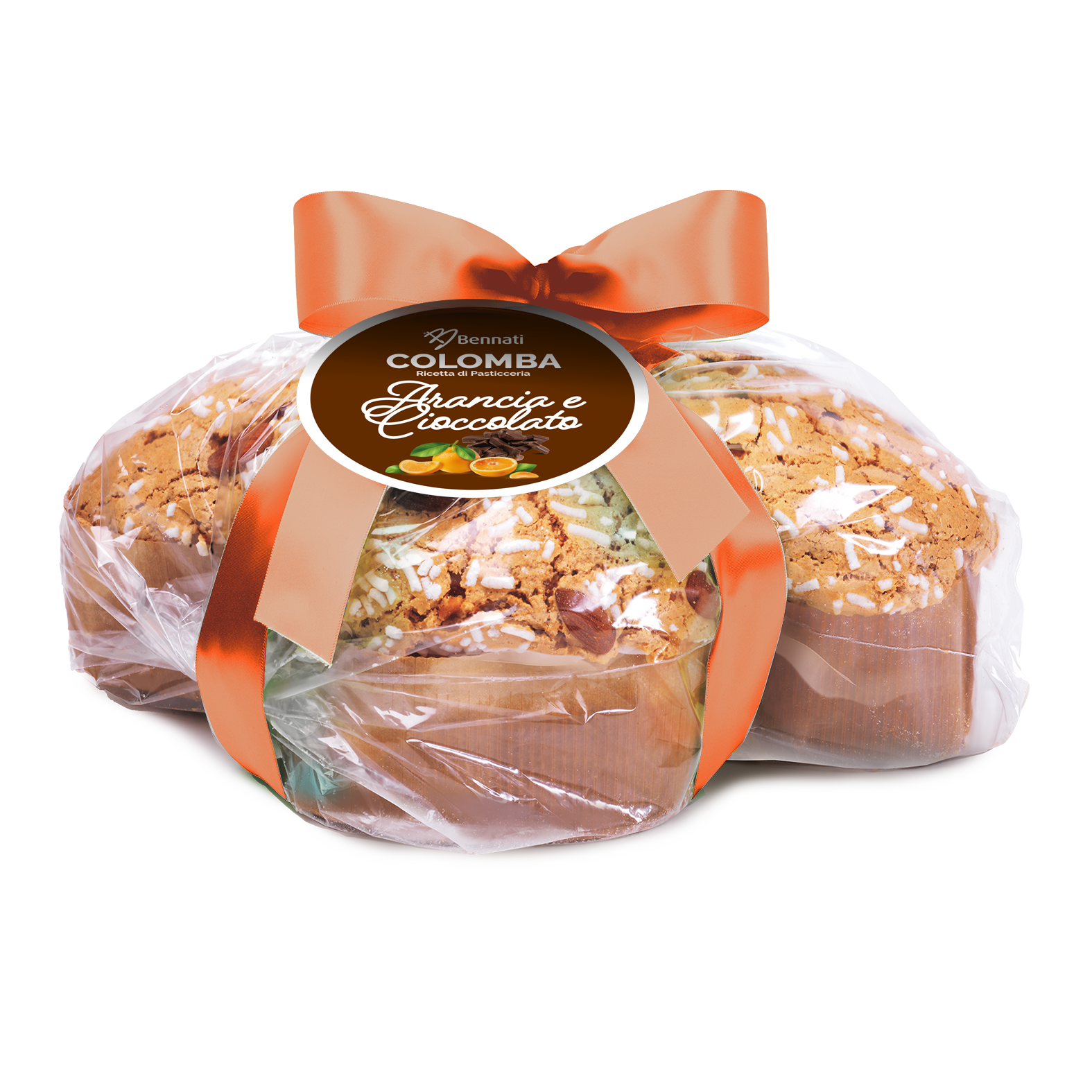 Colomba all'arancia e cioccolato di pasticceria con fiocco 750 g
