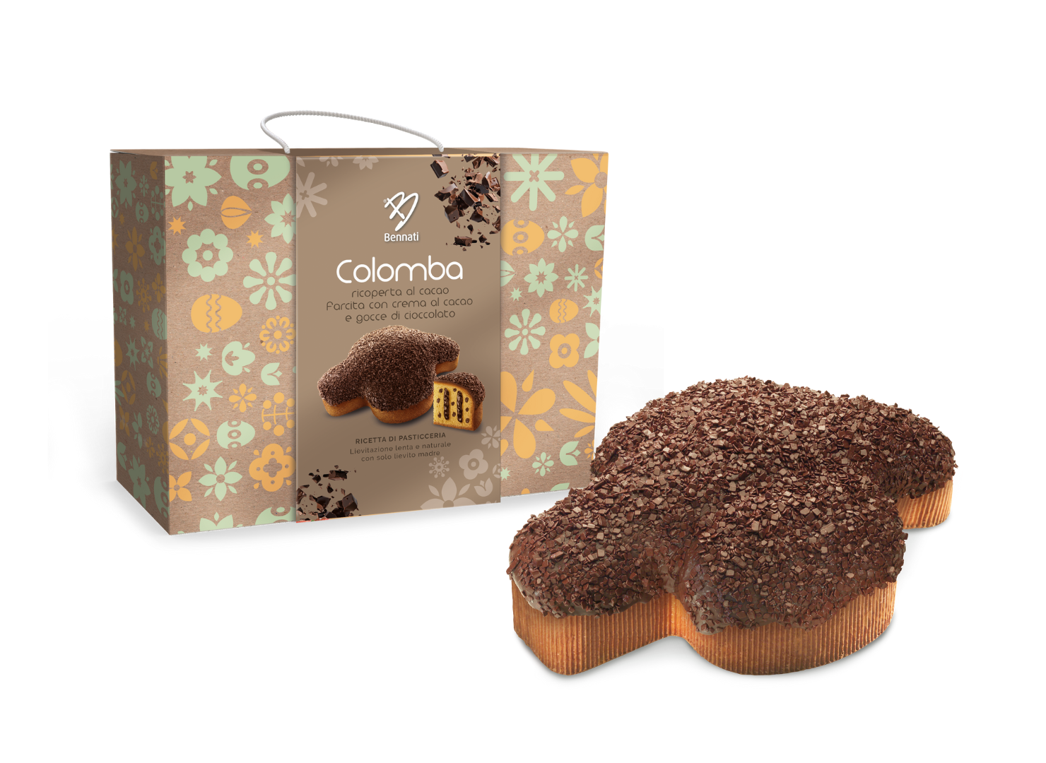 Colomba ricoperta di cioccolato in elegante scatola 750 g