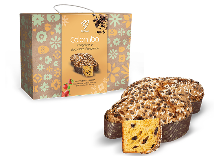 Colomba alle fragoline e cioccolato in elegante scatola 750 g