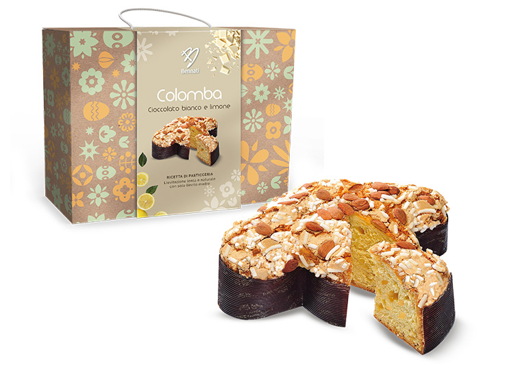 Colomba cioccolato bianco e limone in elegante scatola 1 kg