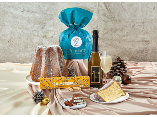 Pandoro e Bollicine | Cesto Natalizio online Bennati