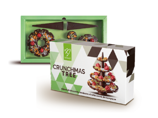 Crunchmas Tree - Albero componibile di cioccolato fondente e frutta secca 150 g