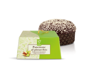 Panettone di Pasticceria con Crema al Pistacchio Ricoperto di Cioccolato in Scatola Regalo 750 g Bennati